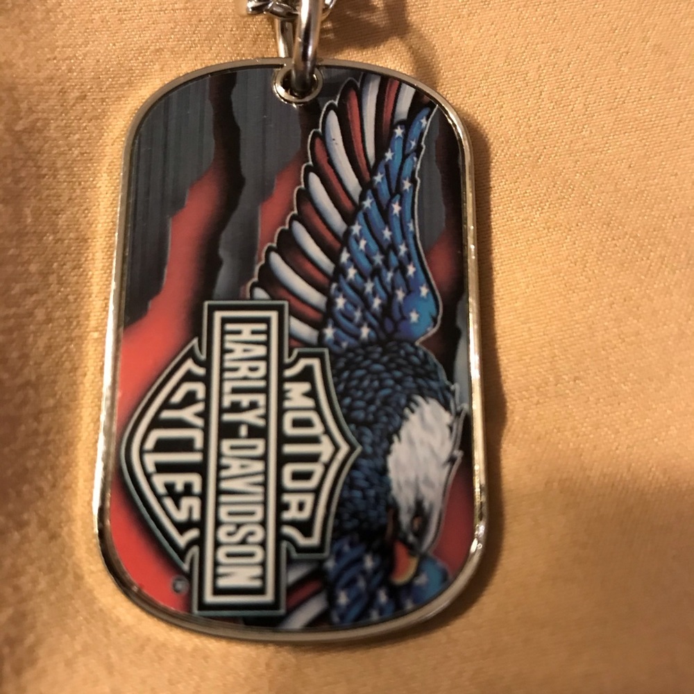 NWOT Harley Davidson Dog Tag Pendant with Chain - Picture 2 of 4